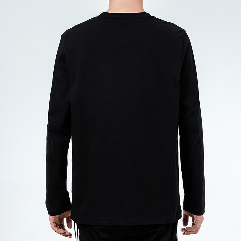 Adidas Large Logo Print Loose Long Sleeve Sport T-Shirt Men Tops Black GV5274