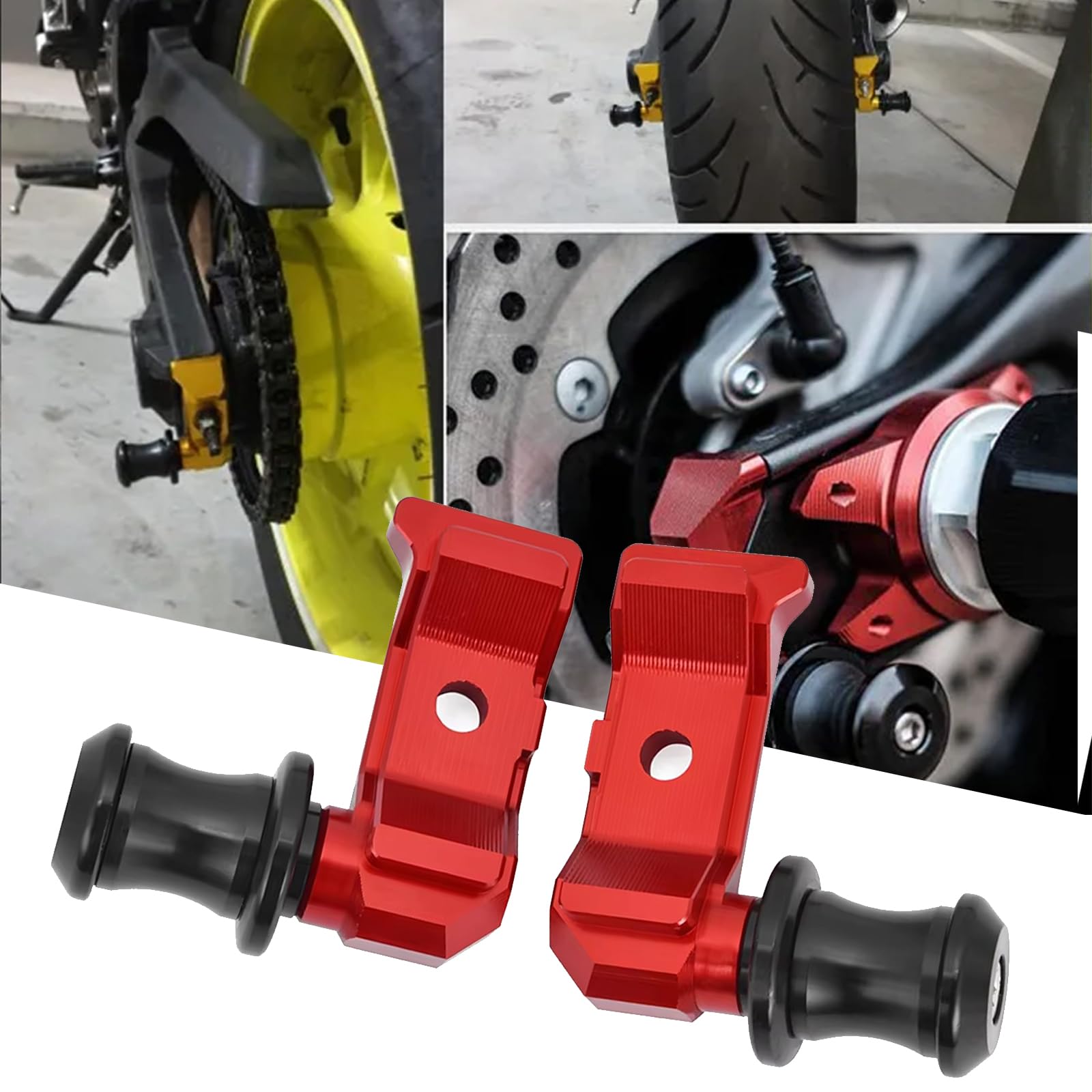 

FOR MT-07 MT 07 2025 Rear Wheel Axle Chain Adjuster Slider Swing Arm Spool красный