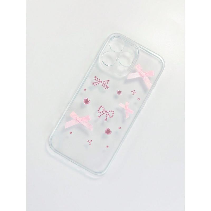 Kawaii 1 pz Pizzo Fiocco Cuore Strass Decalcomania Sticker Viso Decorazione, Adatto Per Feste E Festival