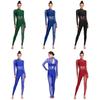 Dames Turnpakje Bodysuit Strass Doorzichtig Gaas Patchwork Uitgesneden Rug Volledige Lichaam Jumpsuit Kunstschaatskleding