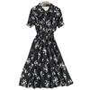 Baobird Floral Print Tunic Dress with Long Short Elastic Chiffon and Flattering and and Stylish for and Everyday Perfect for and Women's Skirt,