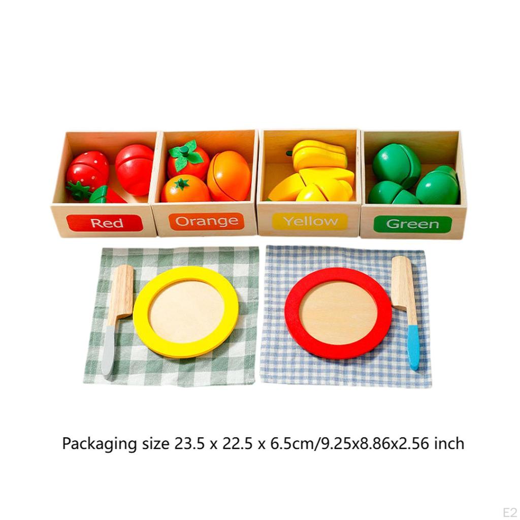 Kitchen Pretend Toy Wooden Set Educational Play Foods for