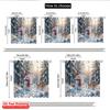 2pcs 2D Flat Printing Christmas Scene Curtain Snowman Deer Birds Winter Forest 100% Polyester Without Electricity Party &