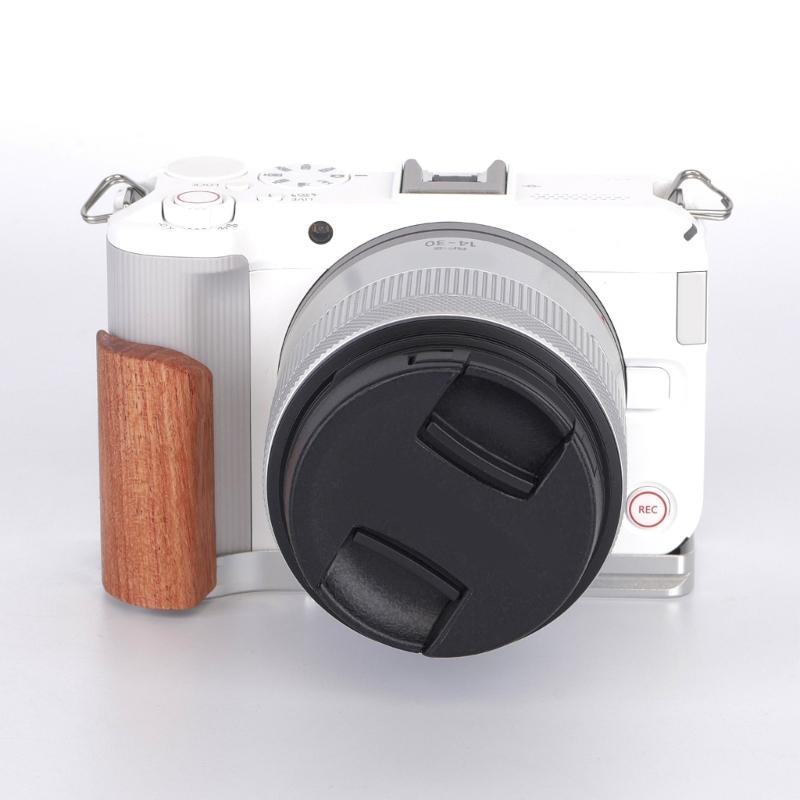 High Precise Aluminum Base Wooden Handle For R50V Cameras Hand Grip Improved Ergonomics And Durability 1/4inch Screw