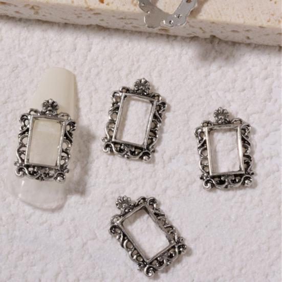 5Pcs/Set DIY Painting Frame Shape Nail Decor Exquisite Stylish Metal Manicure Art Decor