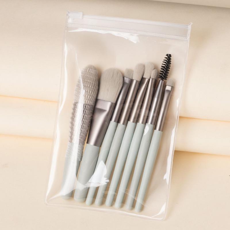 Portable 8-Piece Mini Makeup Brush Set: Concealer, Foundation, and Powder Brushes
