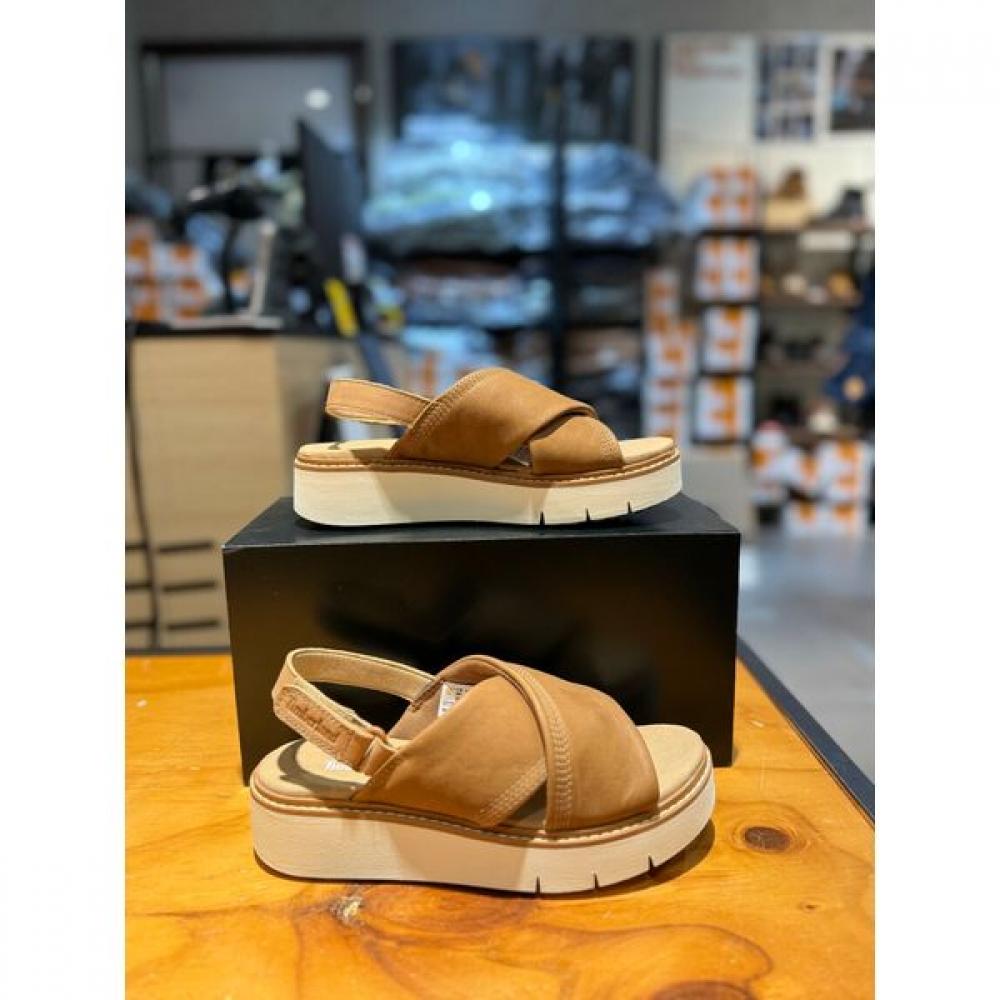 

Timberland Mario Women S Safari Down backStrap Sandal Wheat Brown A415j En2 WHITE BROWN/250