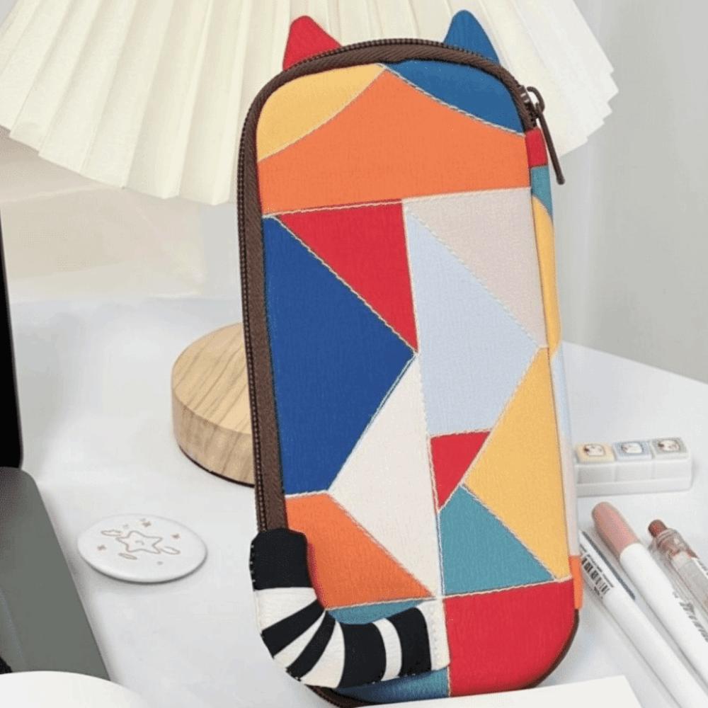 Patchwork Cartoon Pen Bag Cloth Stationery Storage Bag Portable Cat Pencil Case  School Supplies