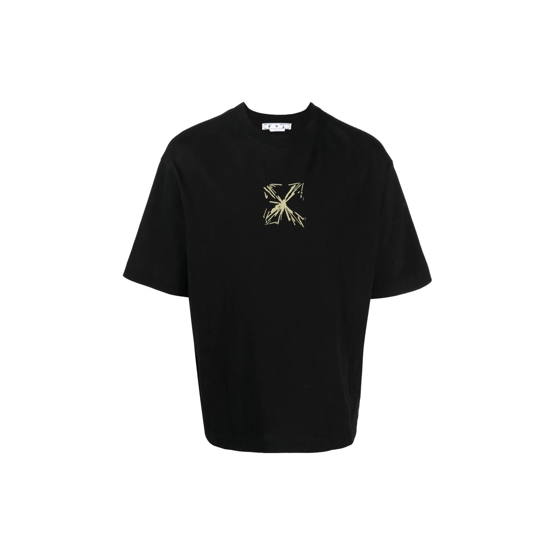 

Off-White Splash Arrow Over Skate футболка с короткими рукавами, черные/бежевые мужские топы OMAA120S23JER0021017 S