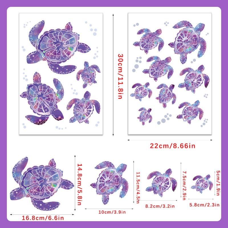 1 Sheet Sea Turtle Wall Stickers,Vinyl Underwater Ocean Waterproof Wall Decals for Home Office
