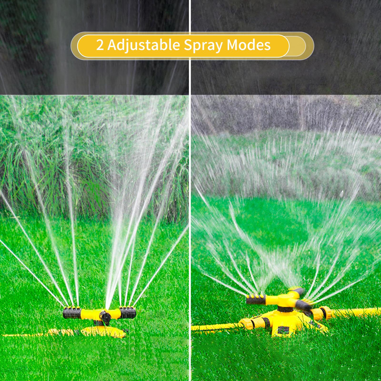 

360 degrees Rotating Garden Sprinkler Adjustable 2 Spray Modes Lawn Sprinkler Irrigation System Outdoor Garden Patio жёлтый