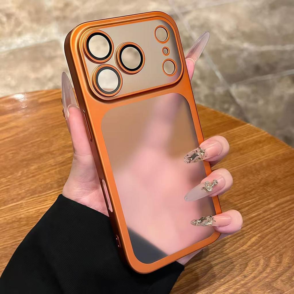 Luxury Transparent Phone Case For iPhone 17 Air 17Pro 17 Pro Max Plating Frame Lens Film Protection Anti-fall Hard Clear Cover