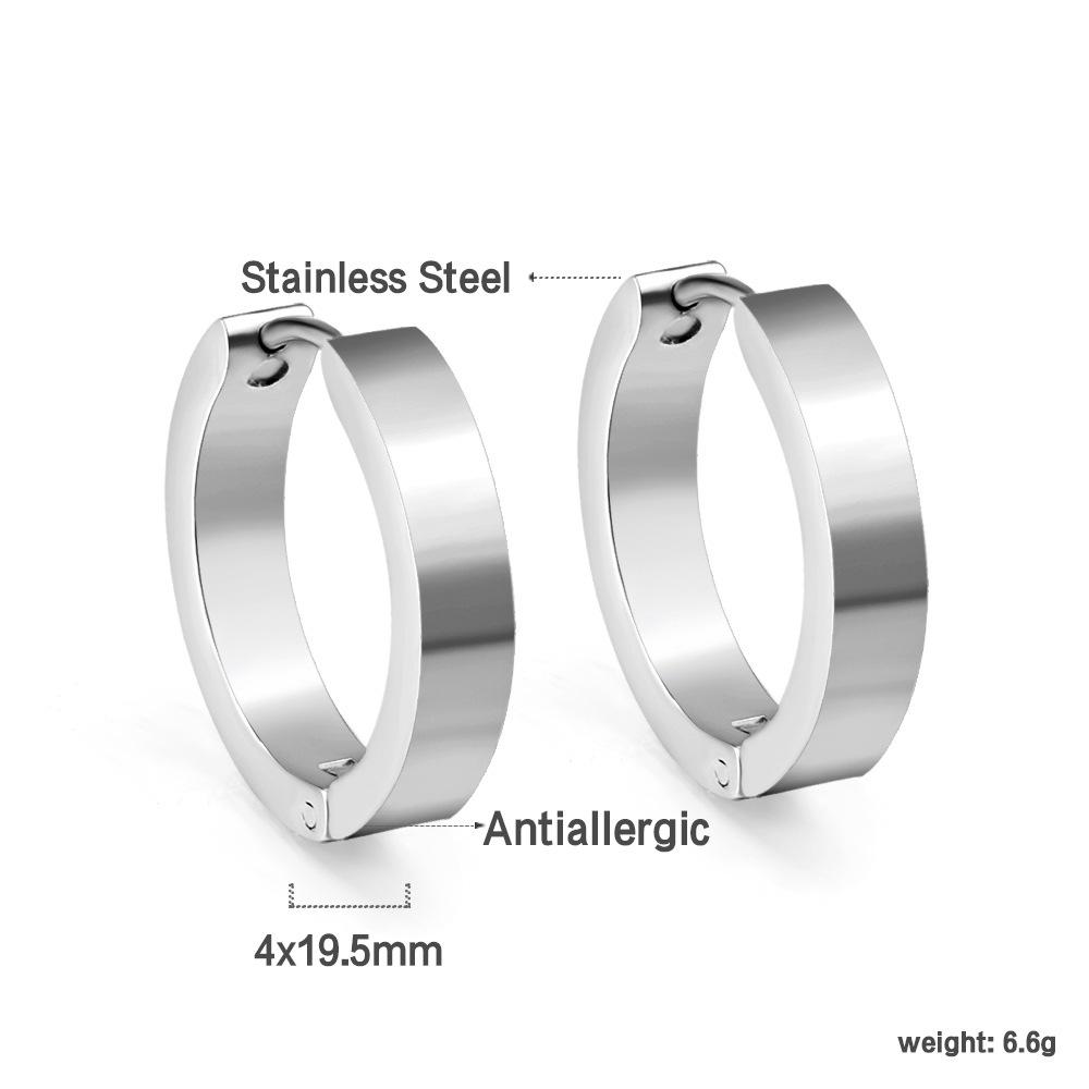 Plain Ring Ear Buckle, Niche Design, Simple Temperament, High-end Earrings, Stainless Steel Earrings.