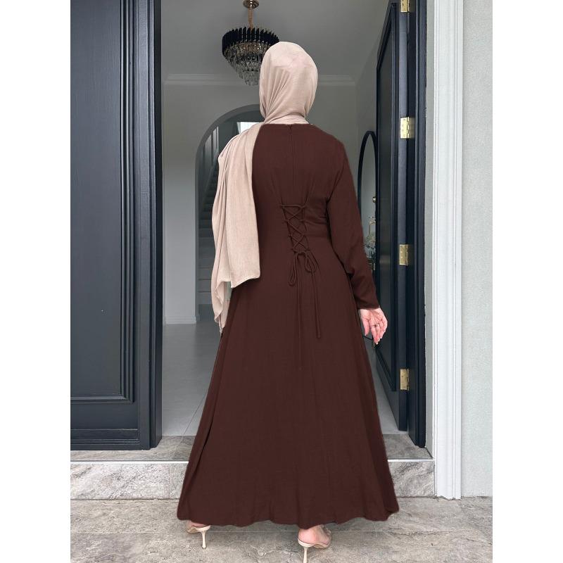 Elegant Trumpet Dress for Women, Waist Cinching Long Dress, Daily Casual, Soft and Comfortable Dress