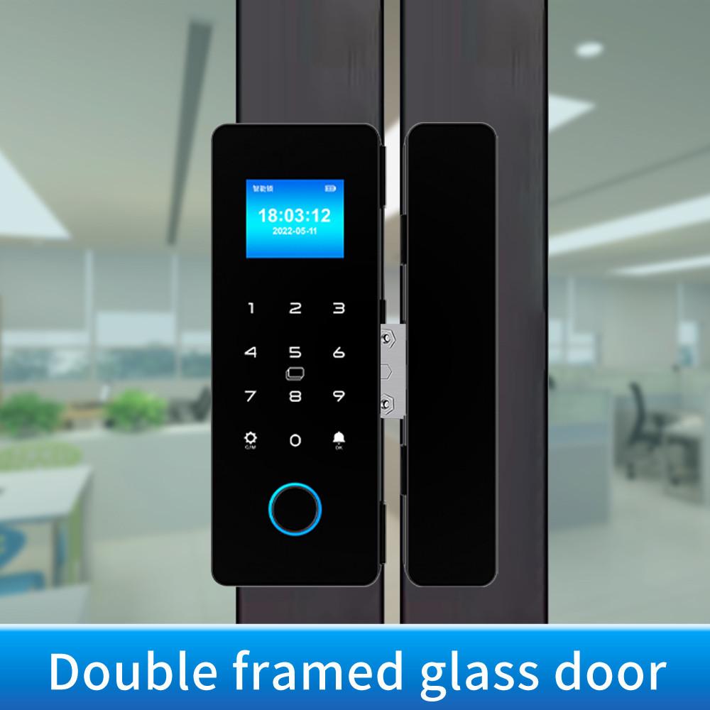 Fingerprint Glass Door Lock App Passcode IC Card Keyless Smart Phone Attendance Lock Electronic Digital Lock