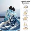 1pc Wolf Printing Lightweight Flannel Blanket, Comfortable and Warm Blanket, for Camping Sofa Bed and Couch Office, in All Seasons