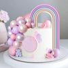 28PCS Rainbow Cake Toppers Colorful Balls Mermaid Cake Decorations for Wedding Baby Shower Girls Boys Birthday Party Supplies