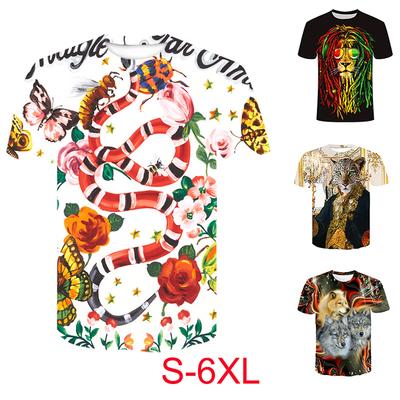 3D Digital Gedruckt Rundhals Kurzarm Tier Muster T-shirt Männer Frauen Casual Paare Punk T Shirts