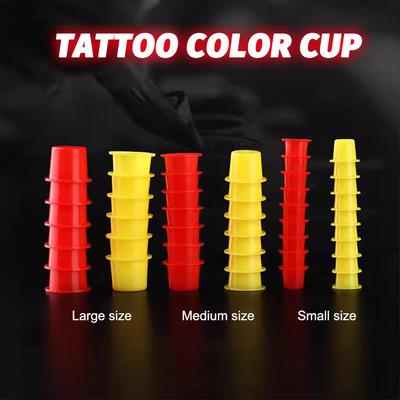 Tatuaje Tatuaje Vaso de Color Desechable Vaso para Pintura de Tatuaje de Cejas Grande, Mediano y Pequeño Sin Base Vaso de Color para Tinta de Tatuaje