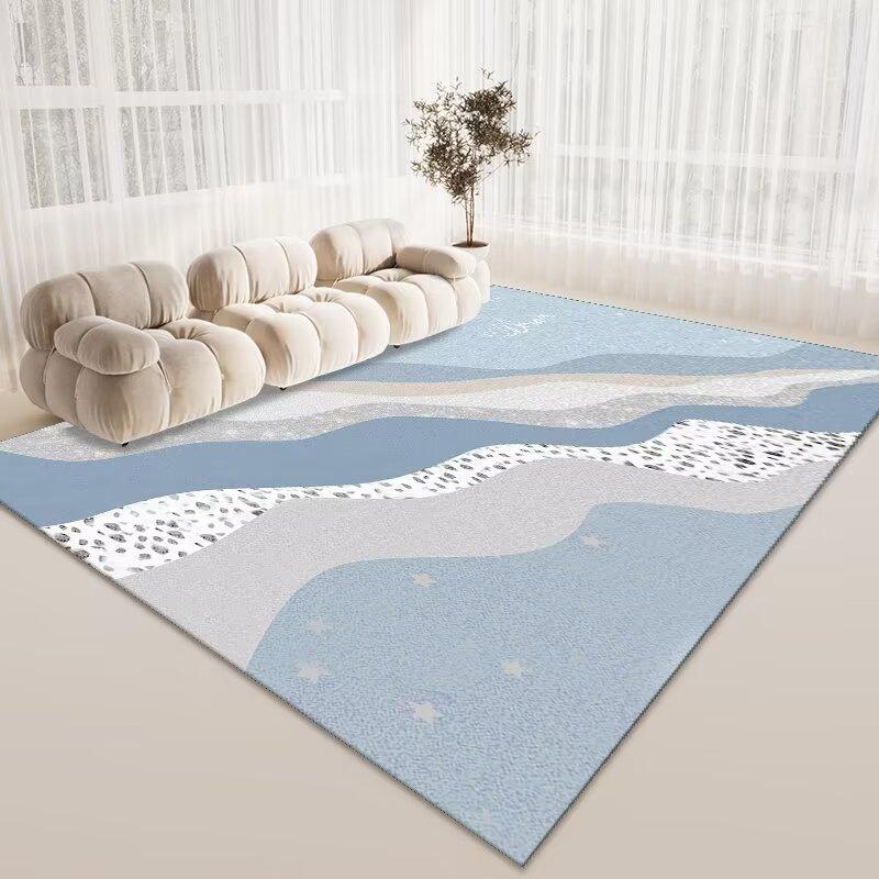 Simple Living Room Sand Carpet, Bedroom Bedside Carpet, Household Commercial Crystal Velvet Thickened Floor Mat
