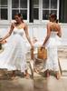 2026 New Women's Bohemian Suspender Dress Lace Splicing Dress