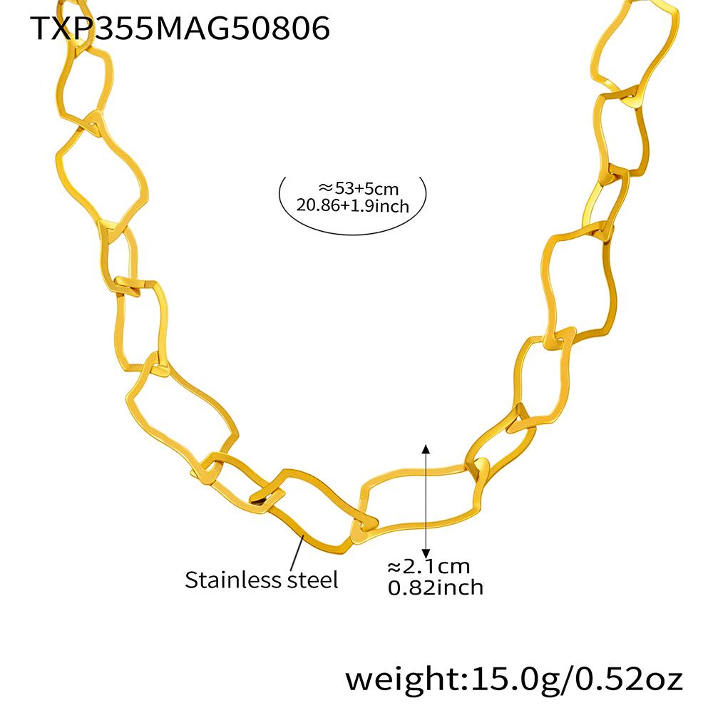 Thick Chain Necklace Bracelet Earrings In Stainless Steel With 18k Gold Plated Necklaces Bracelets Dangle Earring Set For Women