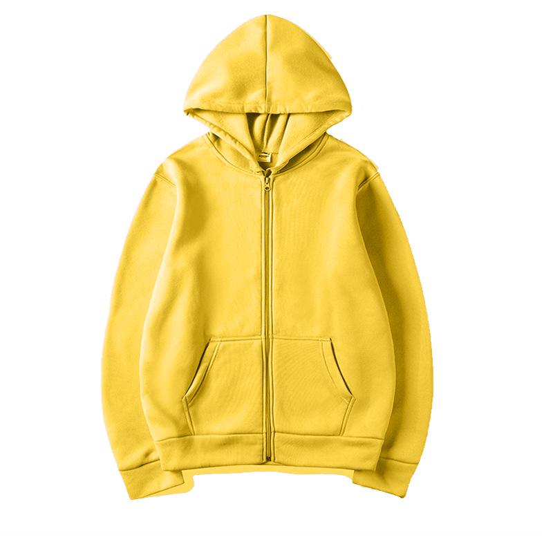 Hanorac unisex cu fermoar, cardigan de culoare uni pentru toamnă/iarnă, îmbrăcăminte sport - Stil european și american