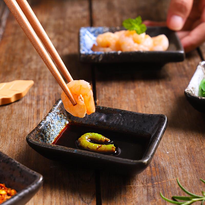 Ceramic Raised Corner Sushi & Sauce Dishes