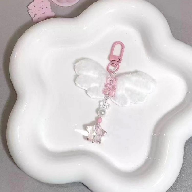 Heart Star Beaded Keychain Pendant Cute Decoration Pendant Keyring Charm