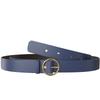 Women's Leather Belt with Gold-Colored Buckle 30645