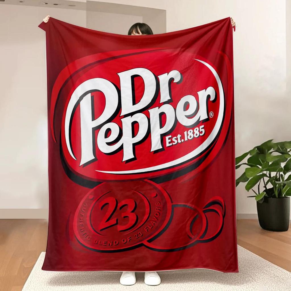Dr Pepper Flannel Blanket Soft Plush Thin Quilt for Bed Office Use Multipurpose Comforter Holiday Gift Idea