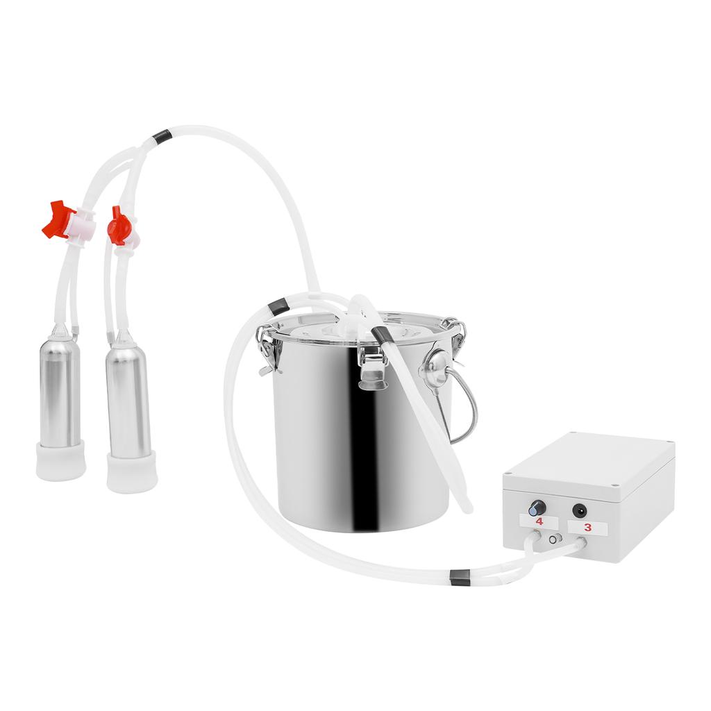 Electric Milking Machine for Cows Goats Stainless Steel Bucket Pulsation Vacuum Portable Dairy Farm Household