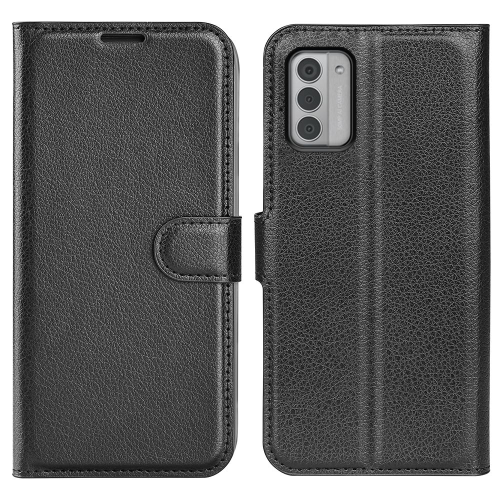 

For Nokia G42 Litchi Texture Phone Stand Cover PU Leather Wallet Anti-scratch Case Black