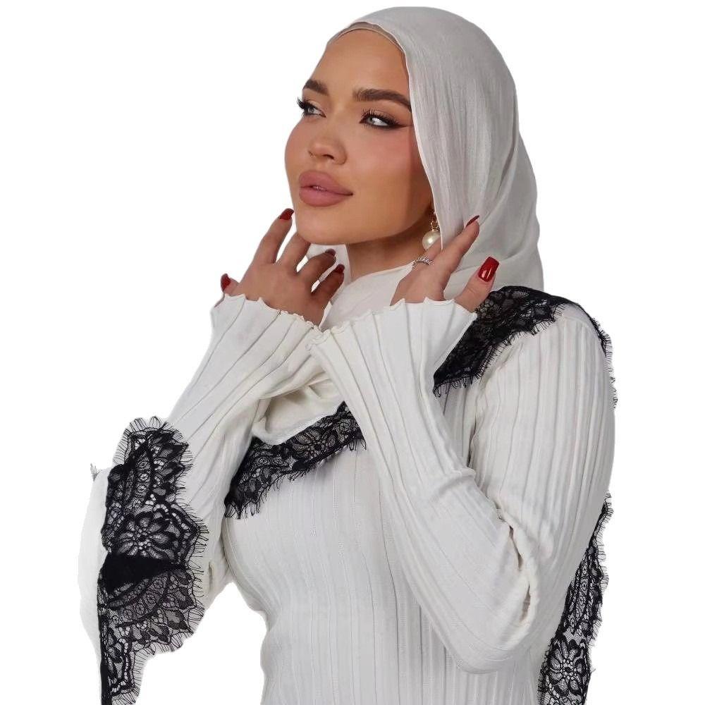 Atmungsaktive Turbane Kopf Baumwolle Kopfwickel Neuer schlichter Hijab