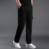 Pure Cotton Casual Large-size Trousers Men's Book Elastic Waistband Multi-pocket Overalls Outdoor Sports