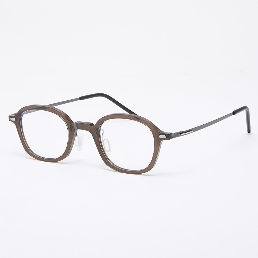 Alloaiweeo [The Air] Al5509 1310G Oriental Square Ultra-Lightweight Eyeglass Frame Khaki Blue Light Lens Selection