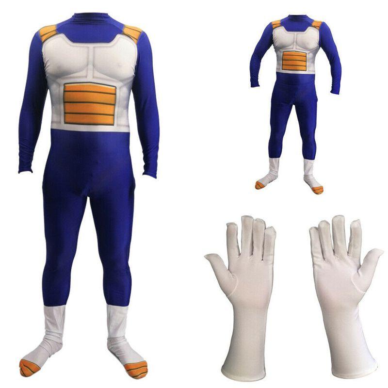Dragon Anime Ball Z Vegeta Jumpsuit Cosplay Costume Zentai Suit For Adult  Kids