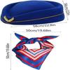 Neuer Flugbegleiterinnenhut, Sonnenbrille, Seidenschal, Handschuhe Brosche Stewardess Cosplay Kostüm Kostüm Party Requisiten Zubehör