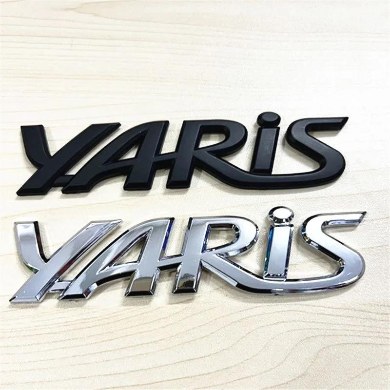 ATG1 3D Metal Yaris Logo Emblem Badge Matte black Chrome Plated Trunk Letter Sticker For Toyota Yaris Car Exterior Decor Accessories
