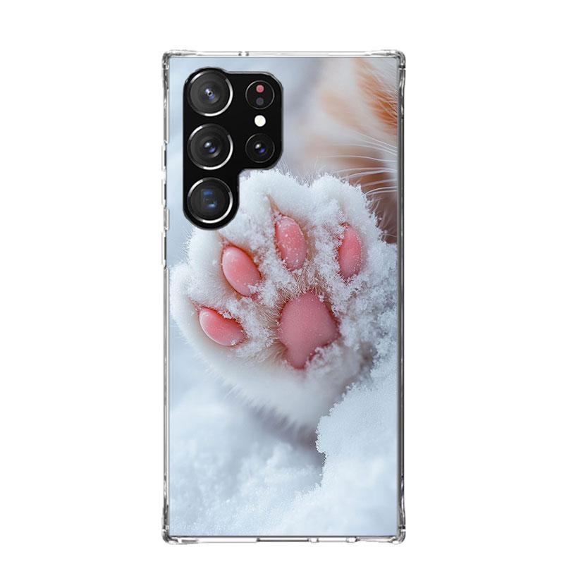 Pink Cat Hand Paw Phone Case For Samsung Galaxy S26 S25 Edge S24 S23 FE S22 Ultra S21 Plus S20 + Fundas Cover Coque Galaxy S25 S