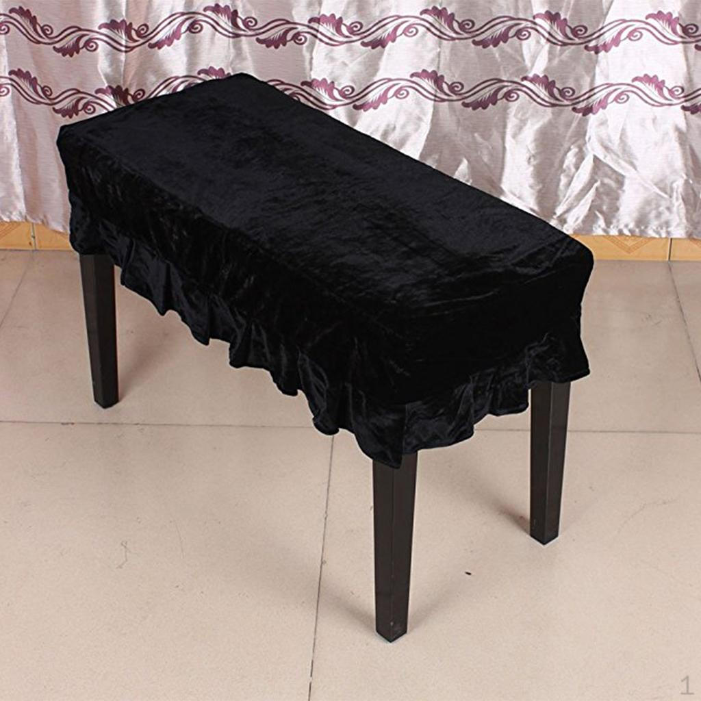 1-Seater Premium Pleuche Piano Stool Cover Sleeve with Macrame Decorated VARIOUS COLORS Black 2-Seater 1090₽