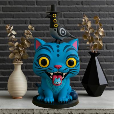 Kreskówkowa Figurka Tygrysa Kpop Inspirowana Filmem Animowanym Figurka Zwierzęcia Statua Model Dom Biuro Półka na Książki