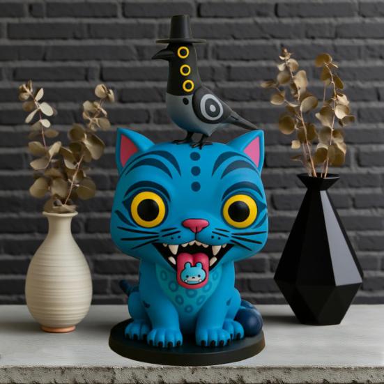 Tegneserie Tigerfigur Kpop Animasjonsfilm Inspirert Dyrefigur Statue Modell Hjem Kontor Bokhylle