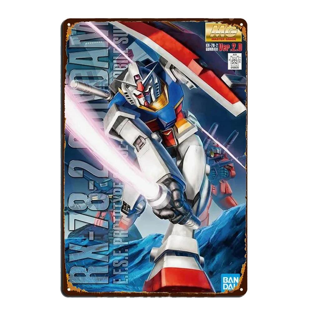Segno di Latta Animazione Sci-Fi Robot Anime Vintage Film Cartone Animato Poster Man Cave Piastra Murale Segni Decor Shabby Garage Targhette in Latta