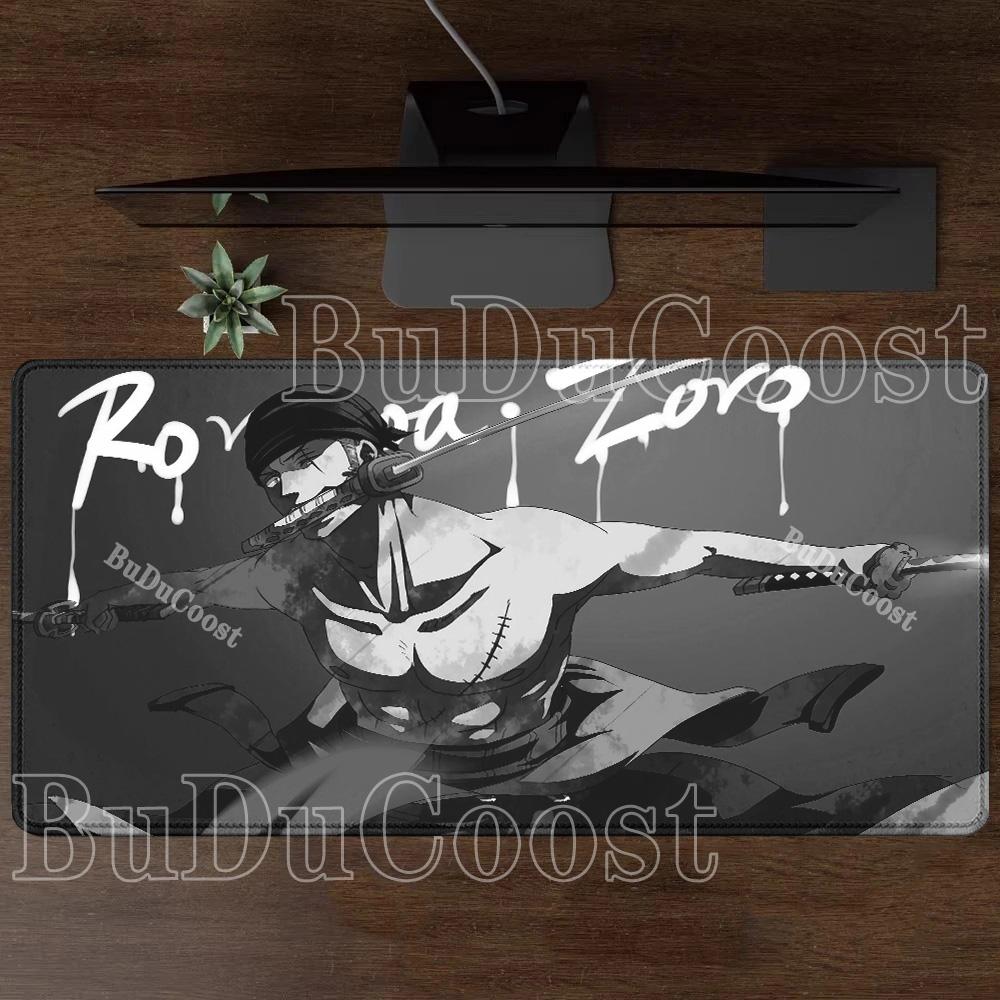 One Piece Roronoa Zoro Anime black and white Mouse Pad HD printing Gaming Mousepad PC Keyboard Carpet Office accessories DeskMat
