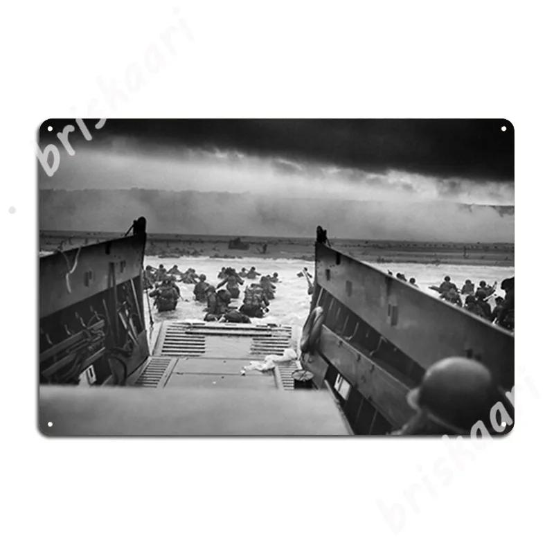 Omaha Beach Landing -- D-Day Normandy Invasion Metal Signs Club Home pub Garage Funny Plaques Tin sign Posters 20x30cm