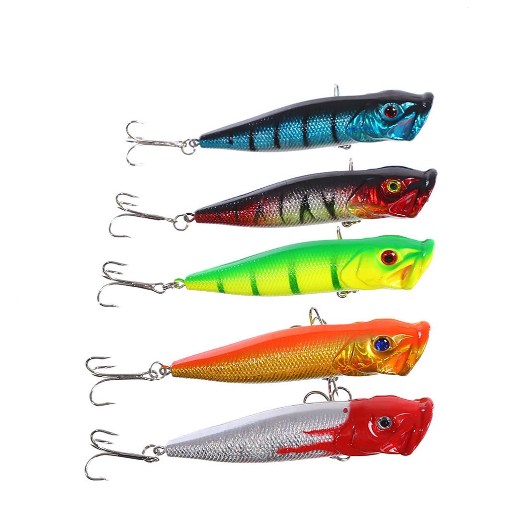 2x 5pcs Popper Fishing Accessories 3 Hard