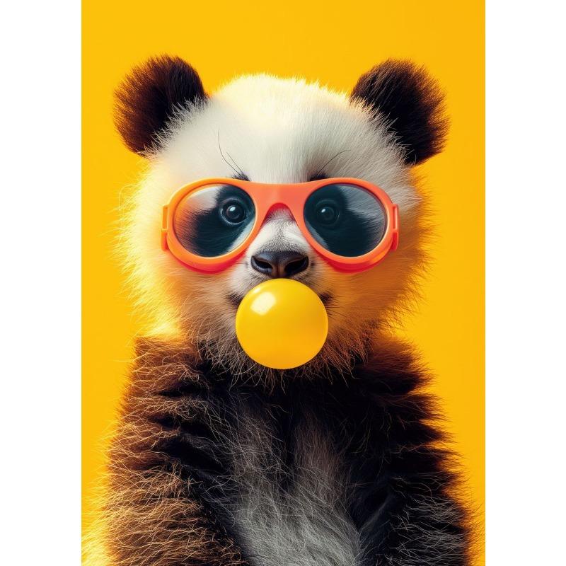 Cat Bear Panda Jaguar Cow Rabbit Tiger Animals Blowing Bubbles Poster Print Wall Art Pictures Canvas Painting Home Decor Gift