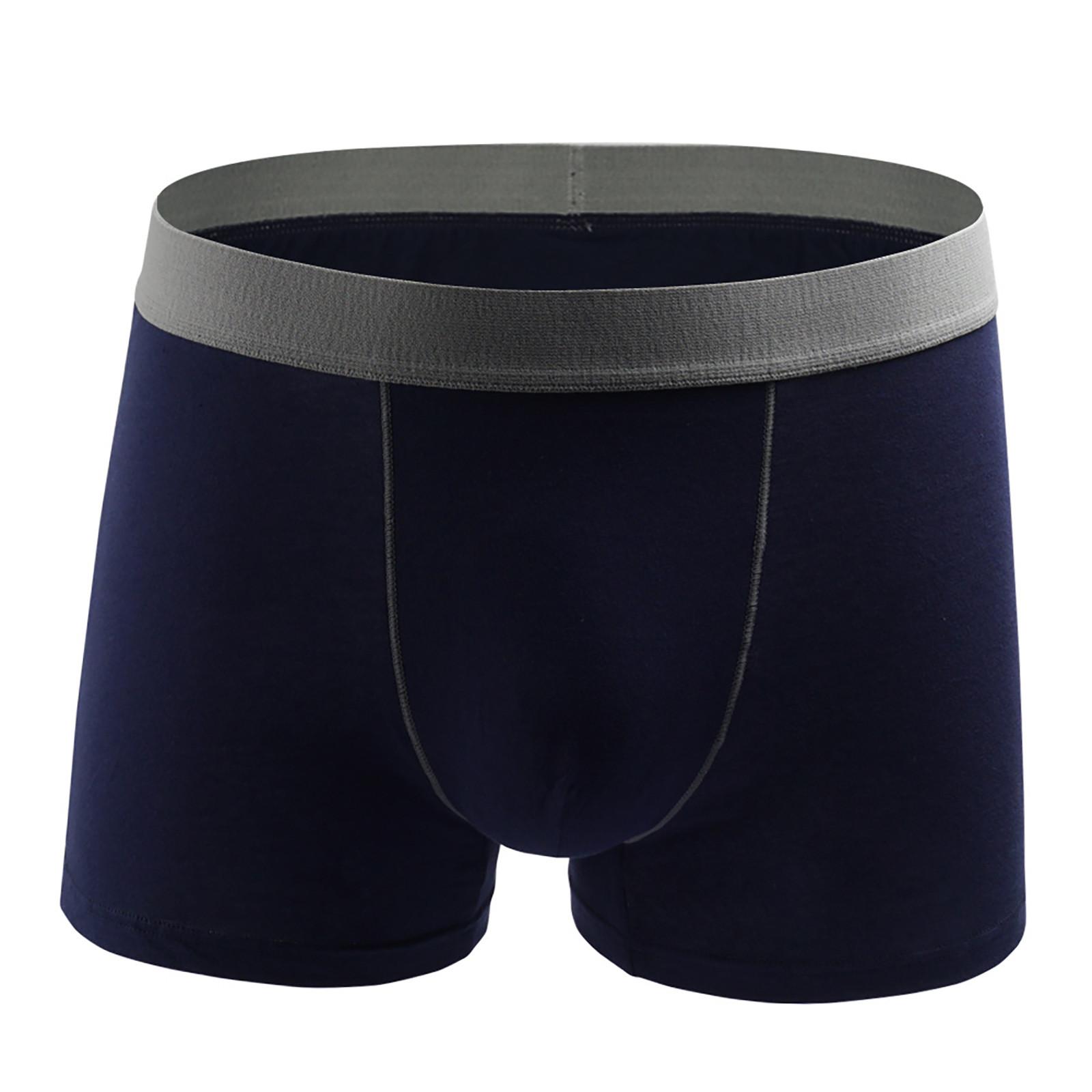 

Мужское хлопковое эластичное нижнее белье для мужчин, дышащие мягкие трусы, трусы L синий