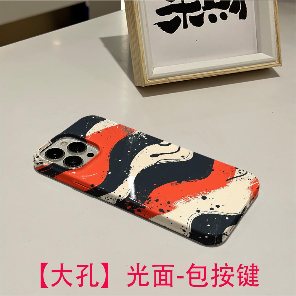 Color oil painting wavy iphone12 matte film mobile phone case apple 17promax anti-drop mobile phone case